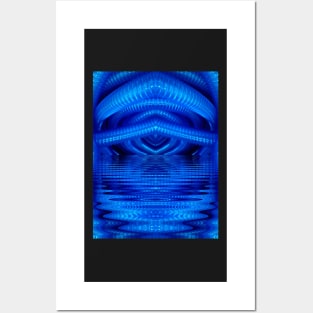 FUTURİSTİC REFLECTION İN NEON BLUE Posters and Art